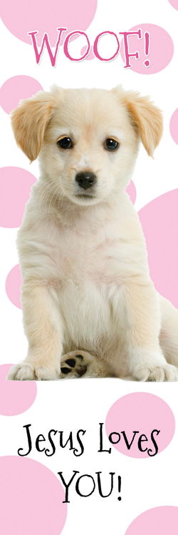 Image of Bookmark: Pink Puppy with Pink Polka Dot