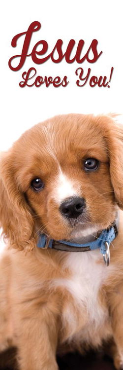Image of Bookmark: Puppy -Jesus Loves You