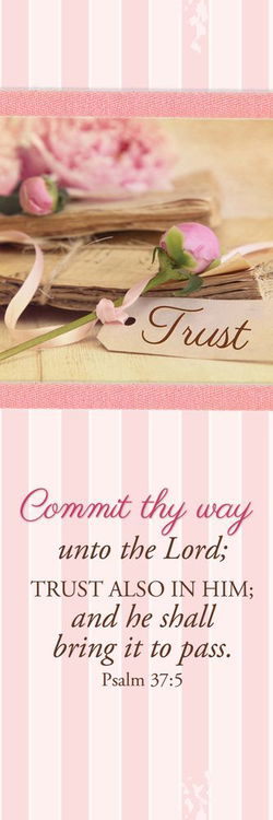 Image of Bookmark: Trust -Pink, Commit thy Way, Psalm 37:5