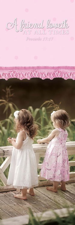 Image of Bookmark: Friends Love -Pink, Girls, Proverb 17:17