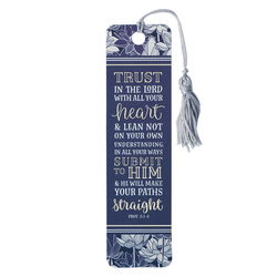 Image of Bookmark Tassel Trust in the Lord Blue- Proverbs 3:5-6