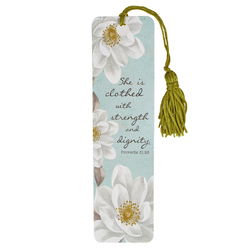 Image of Bookmark Tassel She Is Clothed with Strength and Dignity – Proverbs 31:25