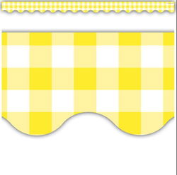 Image of Border Trim Scalloped Yellow Gingham
