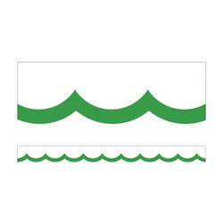 Image of Green & White Wavy Line Scalloped Borders 39′ Simply Boho- DWSO