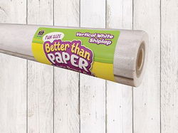 Image of Fun Size Better Than Paper Vertical White Shiplap Bulletin Board Roll