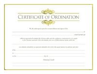 Image of Certificate-Ordination-Minister w/Gold Foil Embossing