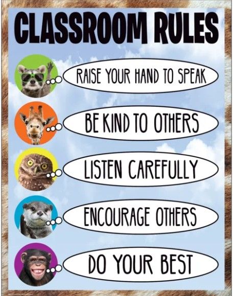 Image of Go Wild Animals Classroom Rules Chart