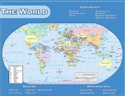 Image of World Map Chart 17″ x 22″