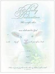 Image of Baby Dedication Certificate