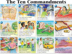 Image of The Ten Commandments Illustrated Wall Chart for Kids