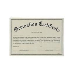 Image of Ordination Certificate Minister