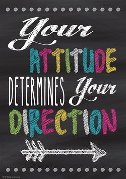 Image of Your Attitude Determines Your Direction Positive Poster