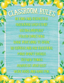 Image of Lemon Zest Classroom Rules Chart