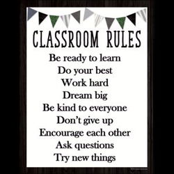 Image of Classroom Rules Chart Modern Farmhouse 17′ x 22”
