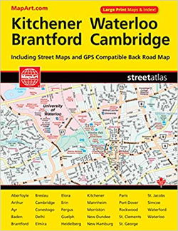 Image of Kitchener Waterloo Brantford Cambridge Large Print Sreeet Atlas