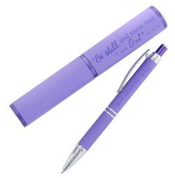 Image of Gift Pen Be Still and Know Purple – Psalm 46:10
