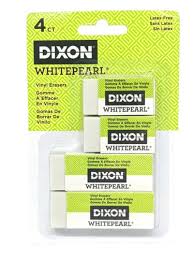 Image of White Pearl Vinyl Eraser – 4 CT