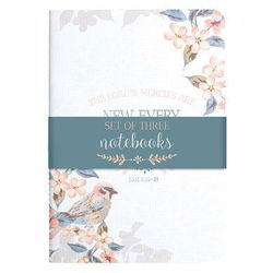 Image of Notebook Set 3pc MD White Lam. 3:22-23, Peach Mercy, Blue