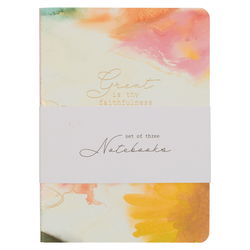Image of Notebook Set 3pc White Grateful, Ps. 7:17, Gold Ps. 106:1