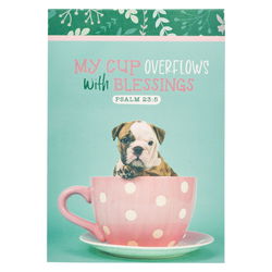 Image of Notepad Teal Puppy My Cup Overflows Ps. 23:5