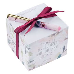 Image of Note Block with Pen Trust in the Lord Prov. 3:5