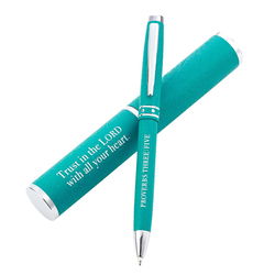 Image of Pen in Case Teal Trust in the Lord Prov. 3:5