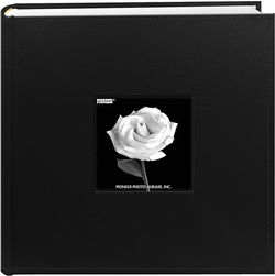 Image of Photo Album Sewn Leatherette Frame Black 4×6
