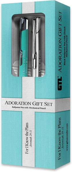 Image of Adoration Pen Gift Set 2 Pk – Tifany Blue & Silver