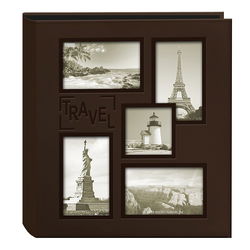 Image of Collage Frame Embossed Travel Sewn Photo Album