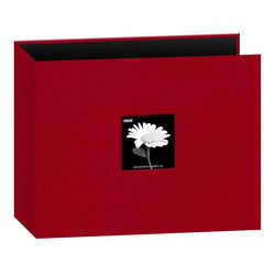 Image of Album Fabric 3-Ring Binder w/Window, Red