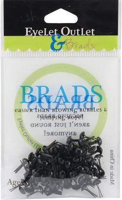Image of Round Brads Black 4mm 70/Pkg