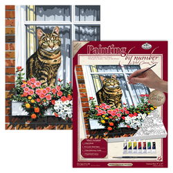 Image of Paint By Number Cat in the Window – Junior Small