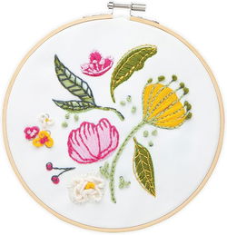 Image of Spring Blooms Embroidery Kit 8″x8″