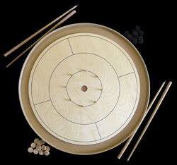 Image of Crokinole Round Board Premium with Buttons