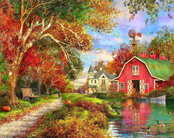 Image of 1000 Pc Puzzle – Autumn Barn