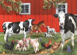 Image of Puzzle Tray Red Barn Farm 35 pc