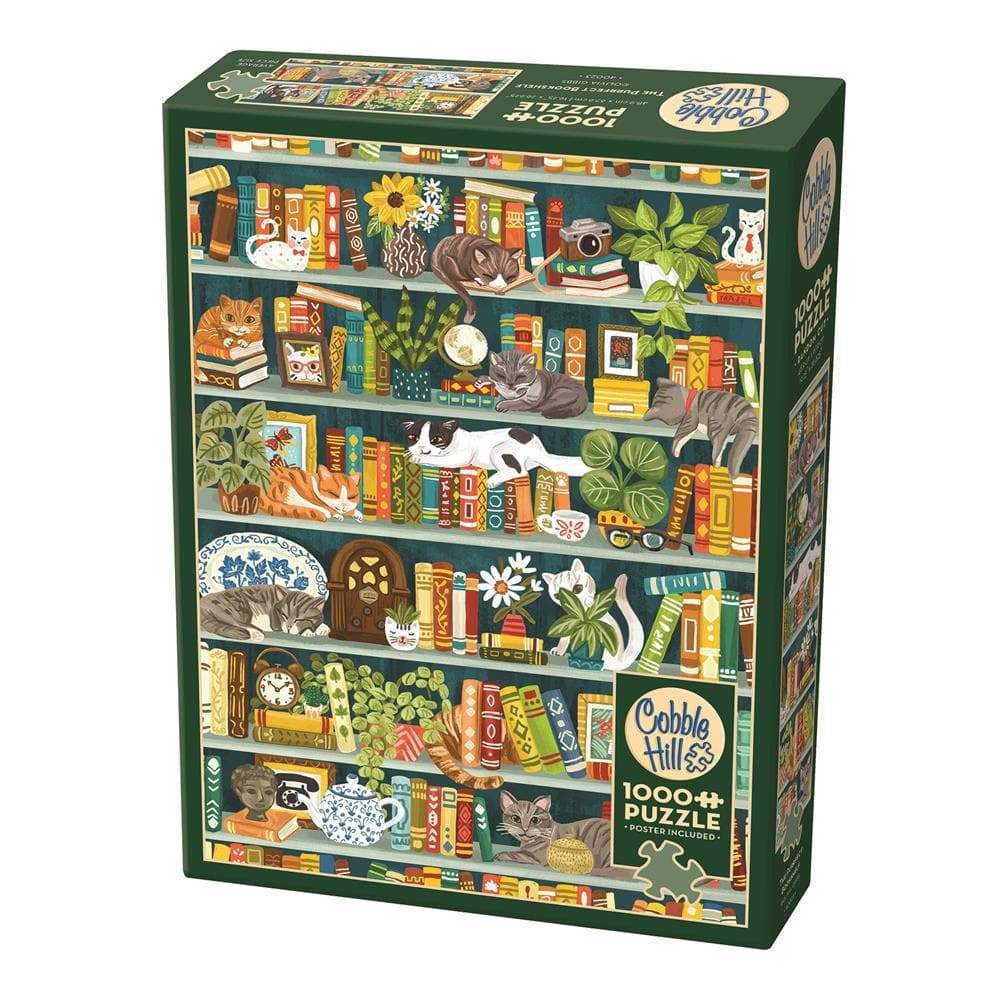 Image of 1000 Pc Puzzle – The Purrfect Bookshelf
