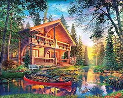 Image of 1000 Pc Puzzle – Log House Retreat