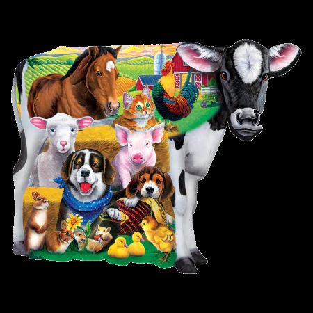 Image of 100 Pc Farm Friends Shaped Puzzle