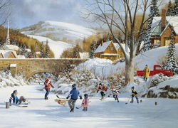 Image of Puzzle Hockey on Frozen Lake 1000 pc