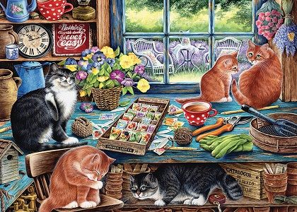Image of Puzzle Tray Garden Shed Cats 35 pc