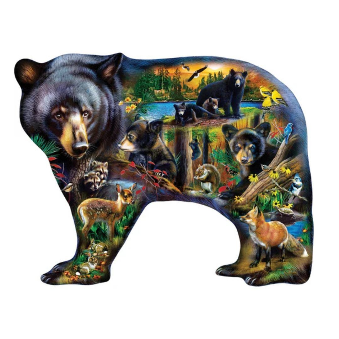 Image of 1000 Pc Bear Shaped Puzzle – Wildlife of the Woods