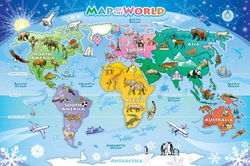 Image of Puzzle Floor Map of the World 48 pc