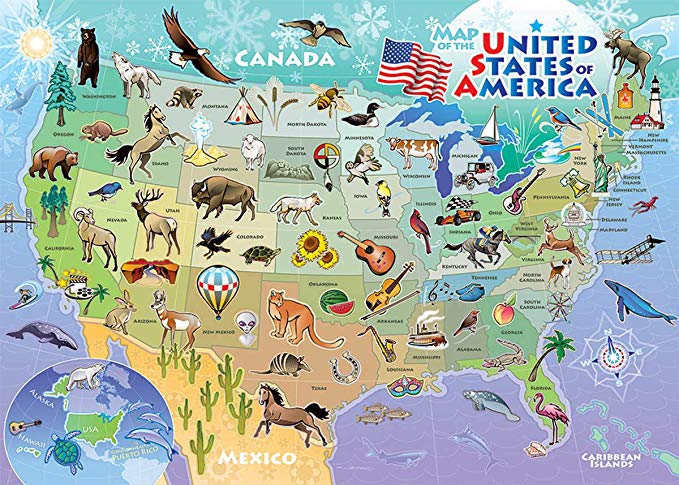 Image of Puzzle Tray USA Map 35 pc