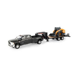 Image of 1:32 Ram 3500 Pickup With CaseSV340B Skid Steer And Gooseneck Trailer