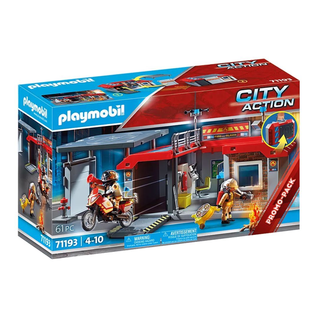 Image of Playmobil City Action – Take Along Fire Station- Discontinued
