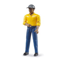Image of Bruder Man, Medium Skin, Yellow Shirt, Blue Jeans
