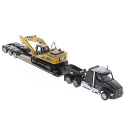 Image of Kenworth Tandem Tractor with Trailer and Hydraulic Excavator