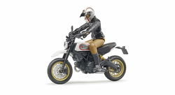 Image of Motorcycle Ducati Scrambler Desert Sled with Driver