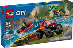 Image of Lego City 4×4 Fire Truck with Rescue Boat – 60412